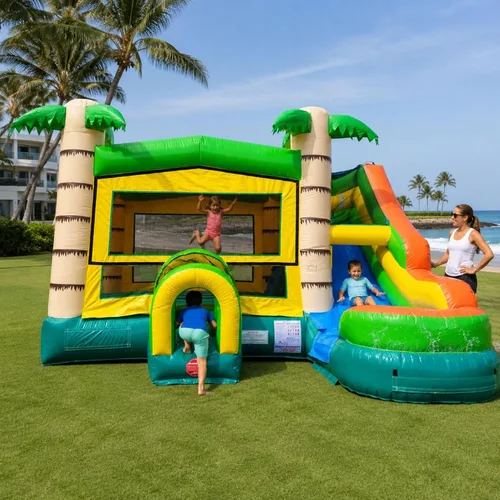 Miniatura 12 de TentandTable Tobogán acuático inflable para niños de 5 a 12 años, castillo animoso de grado comercial para adultos, casa de salto, incluye soplador