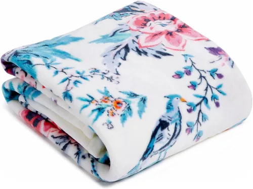 Miniatura 12 de Vera Bradley Manta de felpa de forro polar Botánico Paisley Rosa