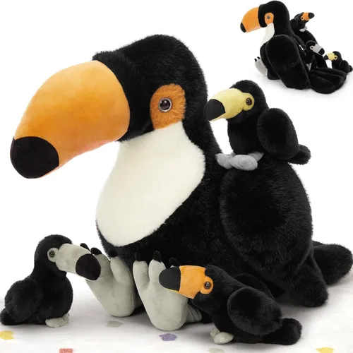 Miniatura 25 de MorisMos Pug Stuffed Animal with Babies Inside, 14" Mommy Stuffed Pug with 3 Baby Puppies, 4Pcs Interactive Soft Cuddly Dog for Kids, Dog Lovers