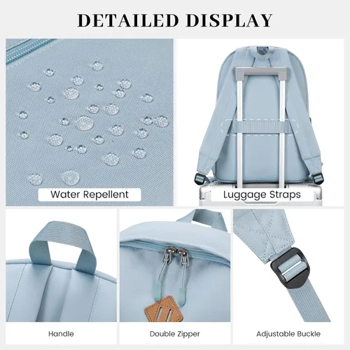 Miniatura 4 de Mochila Lohol Clásica para Escuela, Viaje, Universidad, Resistente al Agua y Duradera, Azul