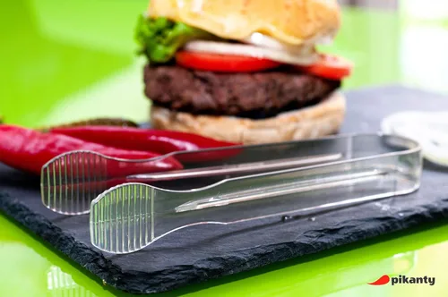 Miniatura 2 de Juego de 4 pinzas pequeñas de plástico para aperitivos, bufé, bodas, catering, postres, azúcar, pasteles e hielo, aptas para lavavajillas, Claro