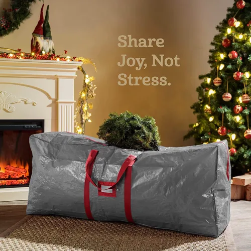 Miniatura 2 de Zober - Bolsa de almacenamiento para árbol de Navidad - Se adapta a árboles artificiales de 7.5 pies - Bolsa de árbol de Navidad de plástico, Gris