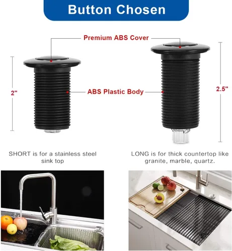 Miniatura 4 de Kit de interruptor de aire de eliminación de basura, interruptor de encendido/apagado con módulo de alimentación ABS, botón largo de acero Acero
