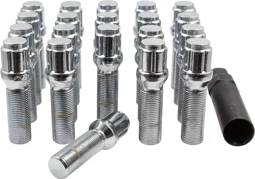 Miniatura 12 de Wheel Accessories Parts 20 pernos de bola de rosca M15x1.25 15x1.25 para asiento de bola con acabado negro, longitud del vástago de 1.57 pulgadas