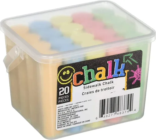 Miniatura 3 de Chalk Sidewalk - 20 tizas de 5 colores, Rojo, naranja, amarillo, verde, azul. Paquete de 1