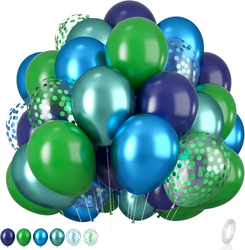 Miniatura 13 de Globos de Frozen, morados, azules, blancos y plateados, 12 pulgadas, copo de nieve, para niña, suministros de fiesta temática, temática de nieve