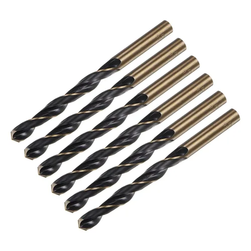 Miniatura 7 de uxcell 6 brocas Jobber de 0.118 in de nitruro negro y oro recubierto de titanio 4341 de alta velocidad (HSS) Brocas helicoidales de punto dividido