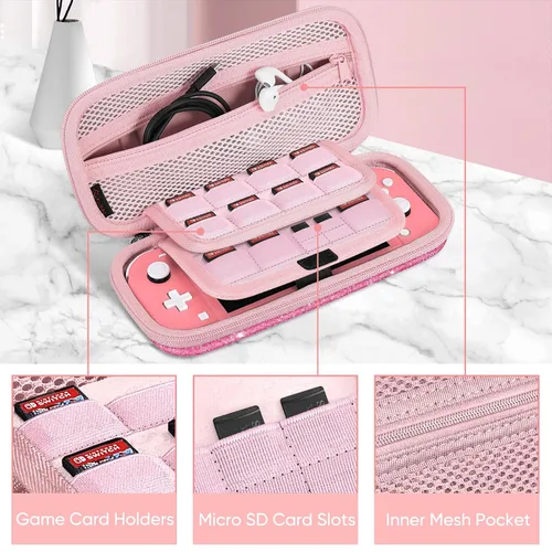Miniatura 3 de FINTIE Carrying Case for Nintendo Switch Lite 2019, [Shockproof] Hard Shell Protective Cover Travel Bag with Game Card & Micro SD Card Slots for