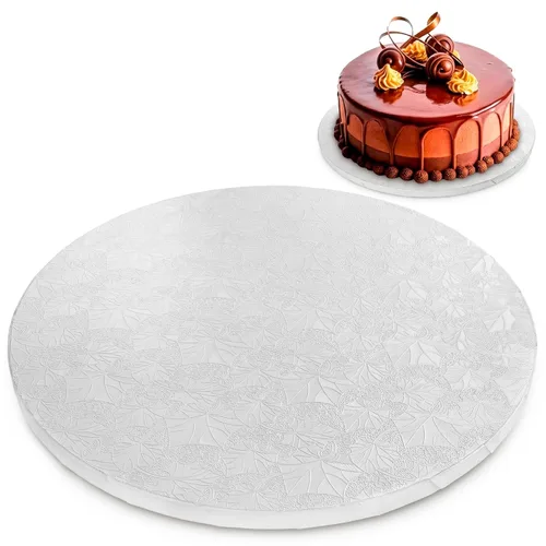 Miniatura 12 de Tambor de pastel de 12 pulgadas, tablero negro para pasteles de celebración listos para fotos, base de cartón redonda de 1/2 pulgada de grosor