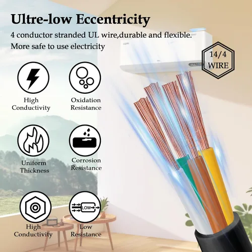Miniatura 3 de Cable de control de 4 conductores 14 AWG de 25 pies – YDDECW 14/4 cable 100% cobre puro para sistemas de aire acondicionado mini split y bomba