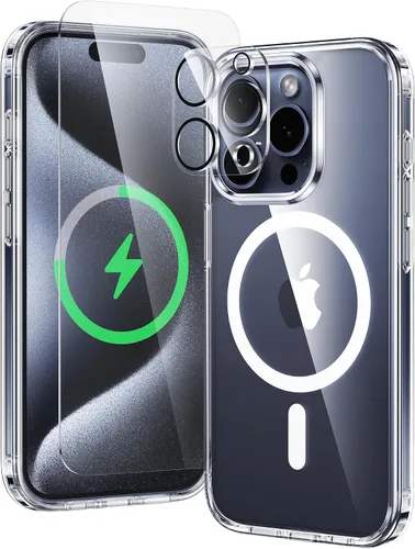 Miniatura 522 de FNTCASE Funda para iPhone 13 Pro-Max: Fundas magnéticas transparentes compatibles con Magsafe Slim anti amarillamiento protección contra caídas