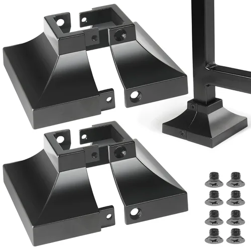 Miniatura 27 de Paquete de 4 cubiertas de base de poste de cubierta de aleación de aluminio (base de poste de 1 x 1 pulgada x 3.35 pulgadas), para pasamanos, Blanco