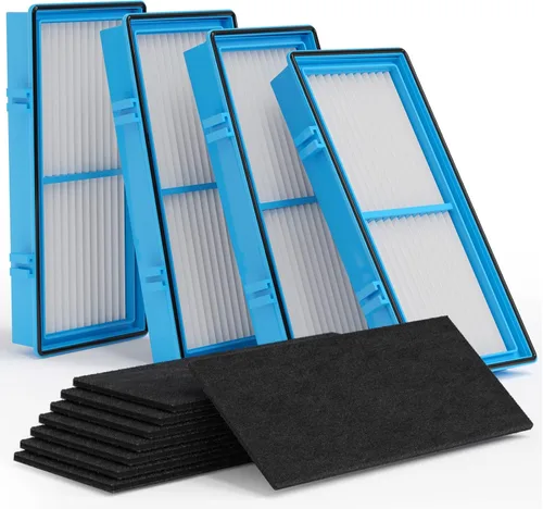 Leemone Reemplazo de filtro Aer1 para purificadores de aire Holmes, HAPF30AT (4 filtros HEPA reales + 8 filtros de refuerzo de carbono), paquete de