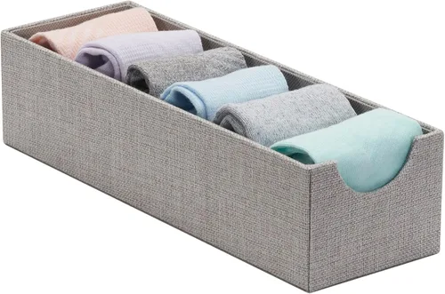 Miniatura 12 de Household Essentials Caja organizadora de cajones profundos gris 725-1 para almacenamiento 12 x 4 x 3.13 pulgadas, color plateado