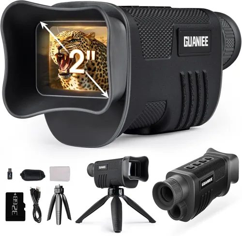 Visión nocturna monocular 4K digital infrarroja visión nocturna con pantalla de 2 pulgadas más grande, zoom digital 8X, batería recargable de 2200