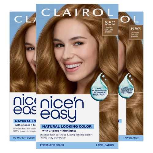 Miniatura 55 de Clairol Nice'n Easy Tinte Permanente para el Cabello, 6 Castaño Claro, Paquete de 3 6 marrón claro