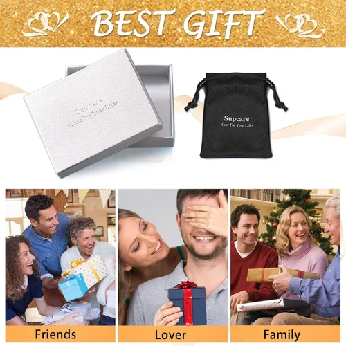 Miniatura 7 de Supcare Collar personalizado con etiqueta de perro con texto o foto para hombre, colgante de foto conmemorativa personalizado para mujeres y hombres