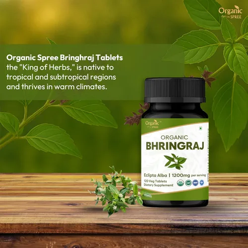Miniatura 2 de ORGANIC SPREE Bhringraj 120 Tabletas - Suplemento orgánico USDA Bhringraj (Eclipta alba), apoya la nutrición del cabello*
