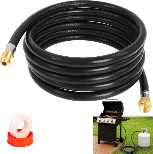 Miniatura 8 de Wadoy, conjunto de conector de manguera de propano para cámper, 2 pies, 3/8" rosca hembra x 3/8" rosca hembra para conexión rápida, manguera de 24