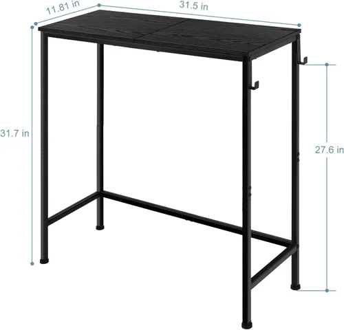 Miniatura 3 de Mesa de consola estrecha y larga para sofá, mesa de entrada, mesa de consola negra para puerta delantera, mesas decorativas delgadas para entrada