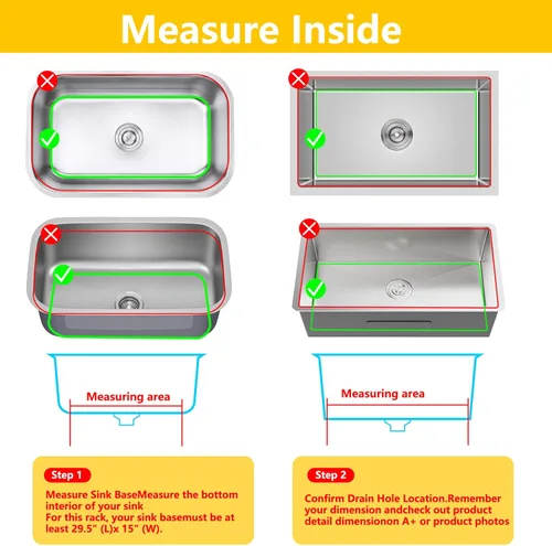 Miniatura 4 de Protectores de fregadero para fregadero de cocina de 16 x 12 pulgadas, 18 x 12 pulgadas, 19 x 13 pulgadas, 24 x 12.5 pulgadas, 26 x 14 pulgadas, 28