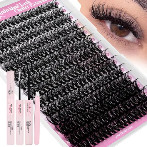 Miniatura 50 de Extensiones de pestañas en racimo 20D, bandeja mixta con pestañas individuales en racimo, de visón negro, para colocar en casa, maquillaje