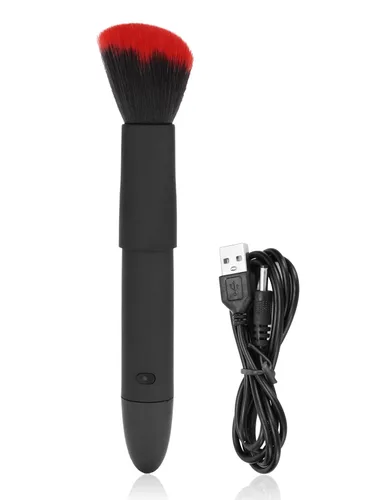 Cepillo de maquillaje eléctrico, recargable de 10 velocidades, mezcla de cepillo facial vibratorio, contorno, resaltado y acabado de aerógrafo,