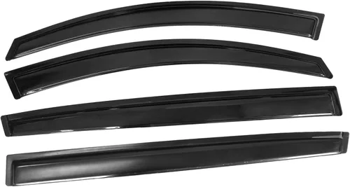 IKON MOTORSPORTS - Visera de ventana compatible con Kia Sportage 2011-2016, acrílico sin pintar, negro, protector de lluvia, deflector de aire de