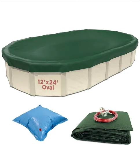 Miniatura 13 de Buffalo Blizzard Ripstopper - Funda de invierno verde para piscinas redondas sobre el suelo de 12 pies La superposición de 4 pies permite una