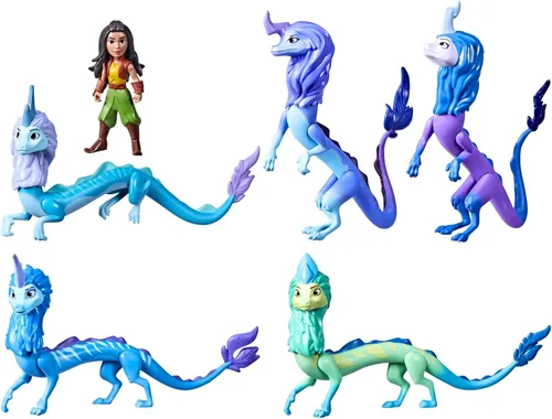 Miniatura 2 de Disney Princess Paquete familiar Raya and The Last Dragon Sisu, incluye 5 juguetes de dragón y muñeca Raya, juguetes para niños de 3 años en adelante