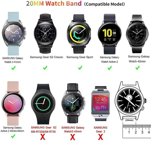 Miniatura 2 de Compatible with Samsung Galaxy Watch 7 PE 6 5 4 Band 40mm 44mm,Watch 6 4 Classic 46mm 42mm 43mm 47mm/Galaxy Watch 5 Pro 45mm/Watch 3 41mm Women,Cute