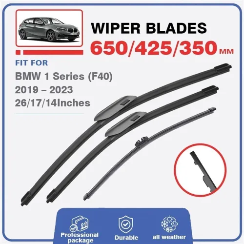 Miniatura 2 de Escobillas de limpiaparabrisas compatibles con BMW Serie 1 F40 2019 2020 2021 2022 2023 Escobillas para parabrisas delantero y trasero, accesorios