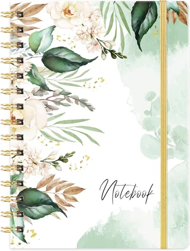 Miniatura 13 de Cuaderno/diario rayado: diario forrado con papel grueso de primera calidad, 8.5 x 6 pulgadas, cuaderno rayado universitario, con exquisito bolsillo