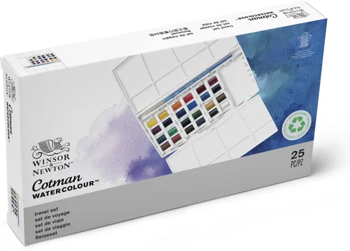Miniatura 3 de Winsor & Newton - Cotman Plus - Juego de acuarelas, 24 medias pastillas
