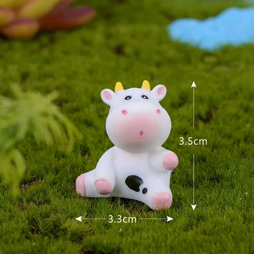 Miniatura 5 de 6 piezas de figuras de vaca para niños, lindos juguetes de animales, decoración de pasteles, vaca, hada, jardín, figuritas en miniatura, colección