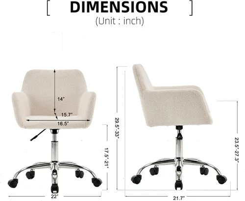Miniatura 2 de Silla de oficina para el hogar de piel sintética moderna, silla de tocador elegante tapizada para chicas adolescentes, silla de escritorio