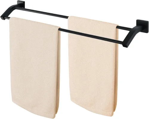 Miniatura 31 de Alise Toallero doble de baño, toallero para baño, lavabo de baño, acero inoxidable SUS304 de 24 pulgadas, soporte de pared, color negro mate