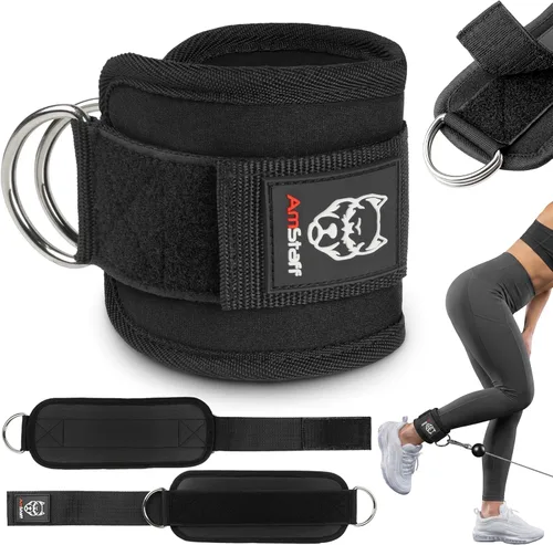 Miniatura 10 de AmStaff Fitness Correas de tobillo para máquinas de cable – Puños acolchados de gimnasio para entrenamientos de glúteos, piernas y glúteos