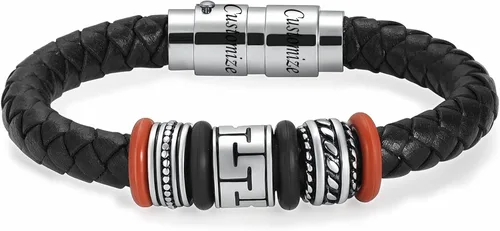 Oinsi Pulsera trenzada de cuero auténtico, joyería de cremación para cenizas para hombres y mujeres, pulsera de urna conmemorativa de recuerdo,