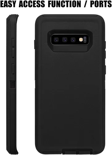 Miniatura 5 de AICase Funda para Galaxy S10 Plus, protección contra caídas, cuerpo completo, resistente, a prueba de golpes, caídas, polvo, capa protectora Negro