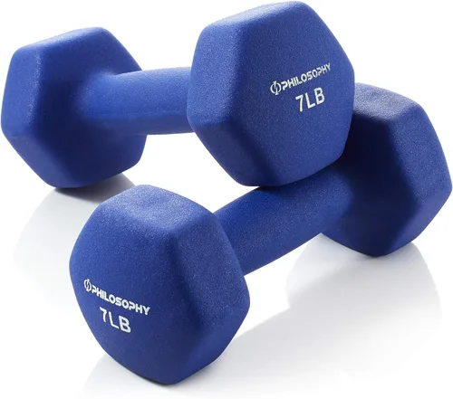 Philosophy Gym Juego de 2 mancuernas de neopreno con forma hexagonal