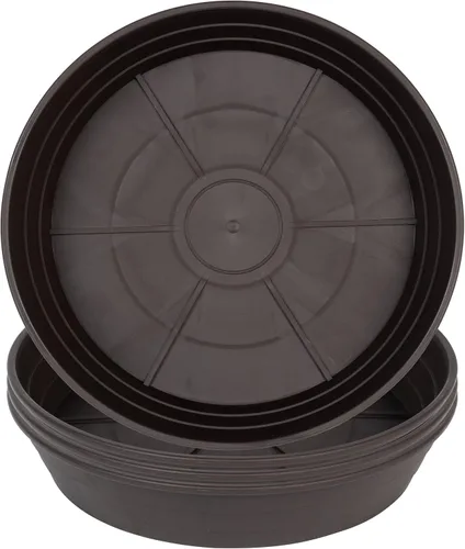 Miniatura 10 de Plato para macetas de 10 a 25 pulgadas, bandejas de riego extra profundas para macetas, bandeja de drenaje pesada para interiores sin agujeros, 4