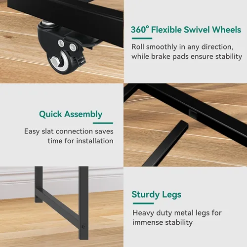 Miniatura 5 de YITAHOME Sofá cama con nido, cama individual de altura ajustable con nido extraíble, sofá cama con soporte de listones de acero para sala de estar