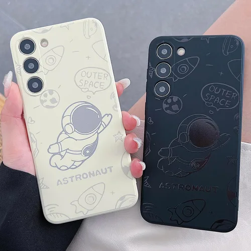 Miniatura 82 de Yonds Queen para Samsung Galaxy S21 Funda Linda, Diseño de Astronauta de Dibujos Animados, Espacio, Luna, Cohete, Elegante Cubierta Amortiguadora