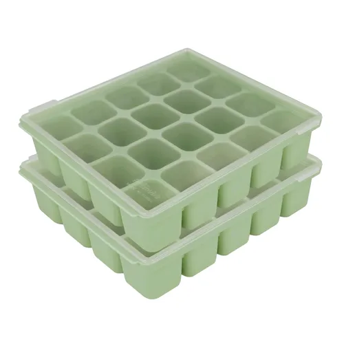 Miniatura 16 de Bandeja de silicona para congelador, cubos de almacenamiento de comida para bebé con tapa a clip, congelar comida para bebé, sopas, purés, hielo