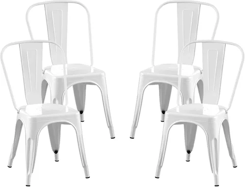 Miniatura 28 de AC Pacific Sillas de comedor de metal industrial de 18 pulgadas de altura, asiento apilable de cocina o bar, diseño moderno y duradero, muebles