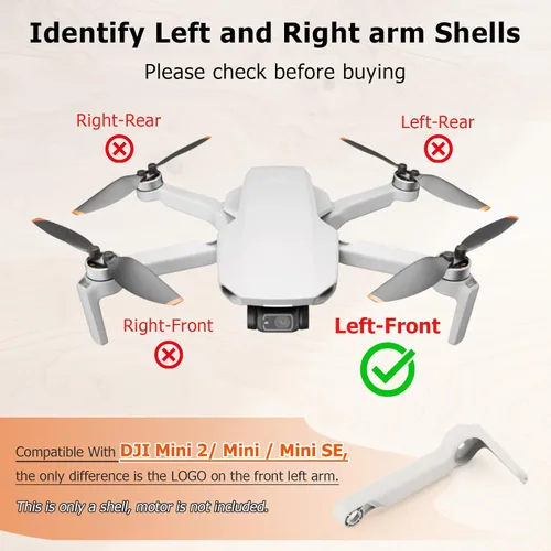 Miniatura 4 de Cáscara de Brazo Corporal para DJI Mavic Mini 2 Cubierta de Brazos de Reemplazo para DJI Mini/Mini SE Mini 4K Drone Accesorios Piezas con Cubierta