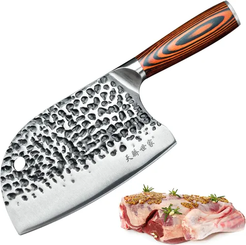 Miniatura 16 de TJ POP Cuchilla China de Chef, Cuchillo de Acero Inoxidable de 7.5 Pulgadas con Mango Ergonómico, Cuchillo de Cocina Ultra Afilado para Hogar