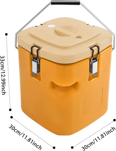 Miniatura 2 de Recipiente aislado para sopa, calentador de alimentos, transportador de frío caliente, cubo de alimentos aislado comercial portátil de 5.28 galones