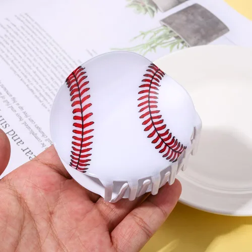 Miniatura 7 de Pinza para el cabello de fútbol y béisbol para mujer, pinzas para el cabello para el día del juego, lindas pinzas antideslizantes para el cabello
